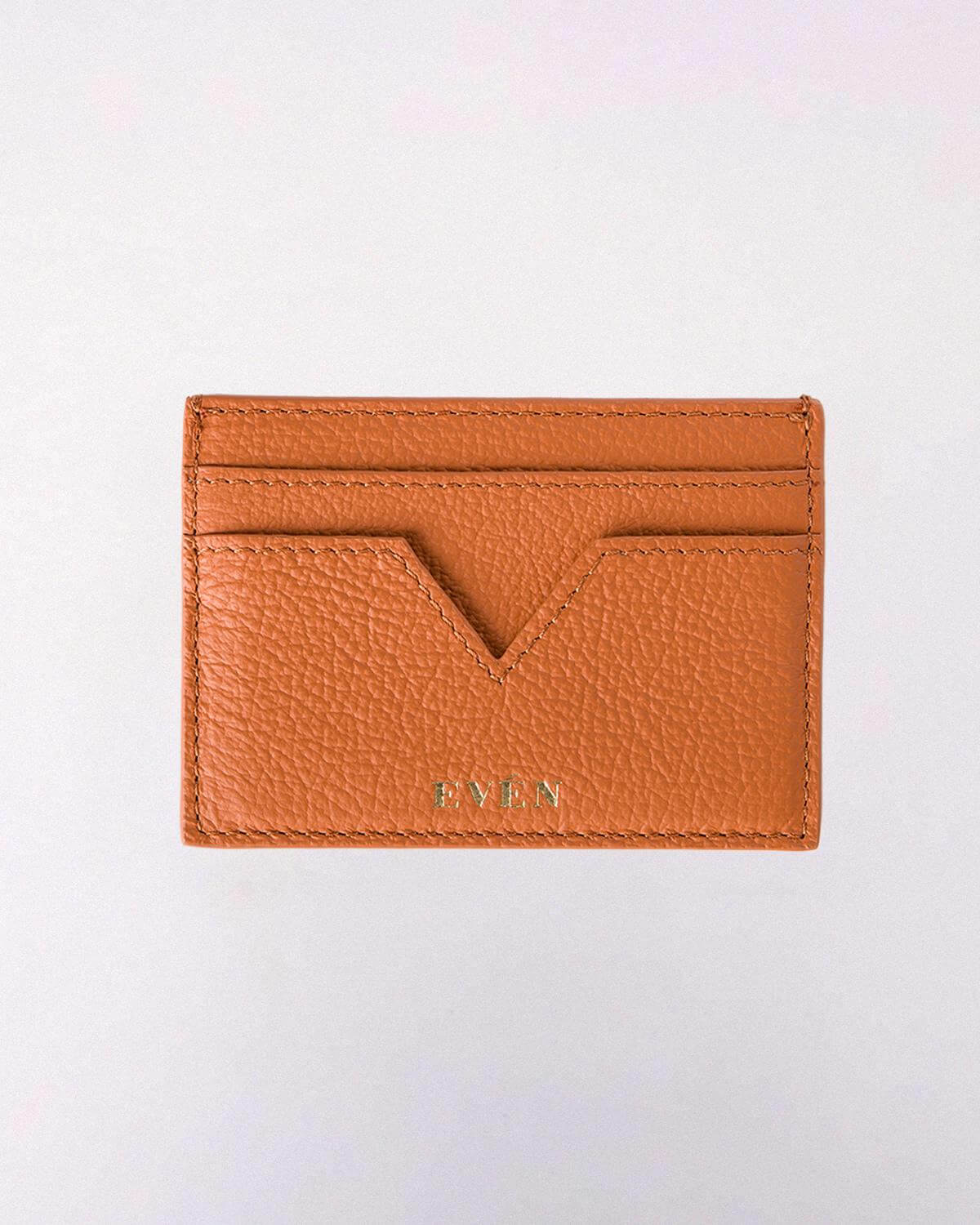 Orange Calfskin Leather Cardholder MUZI