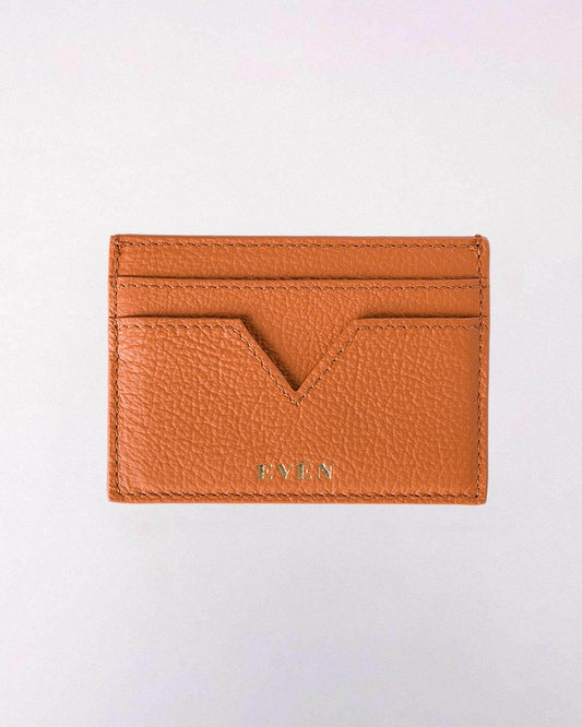 Orange Calfskin Leather Cardholder MUZI