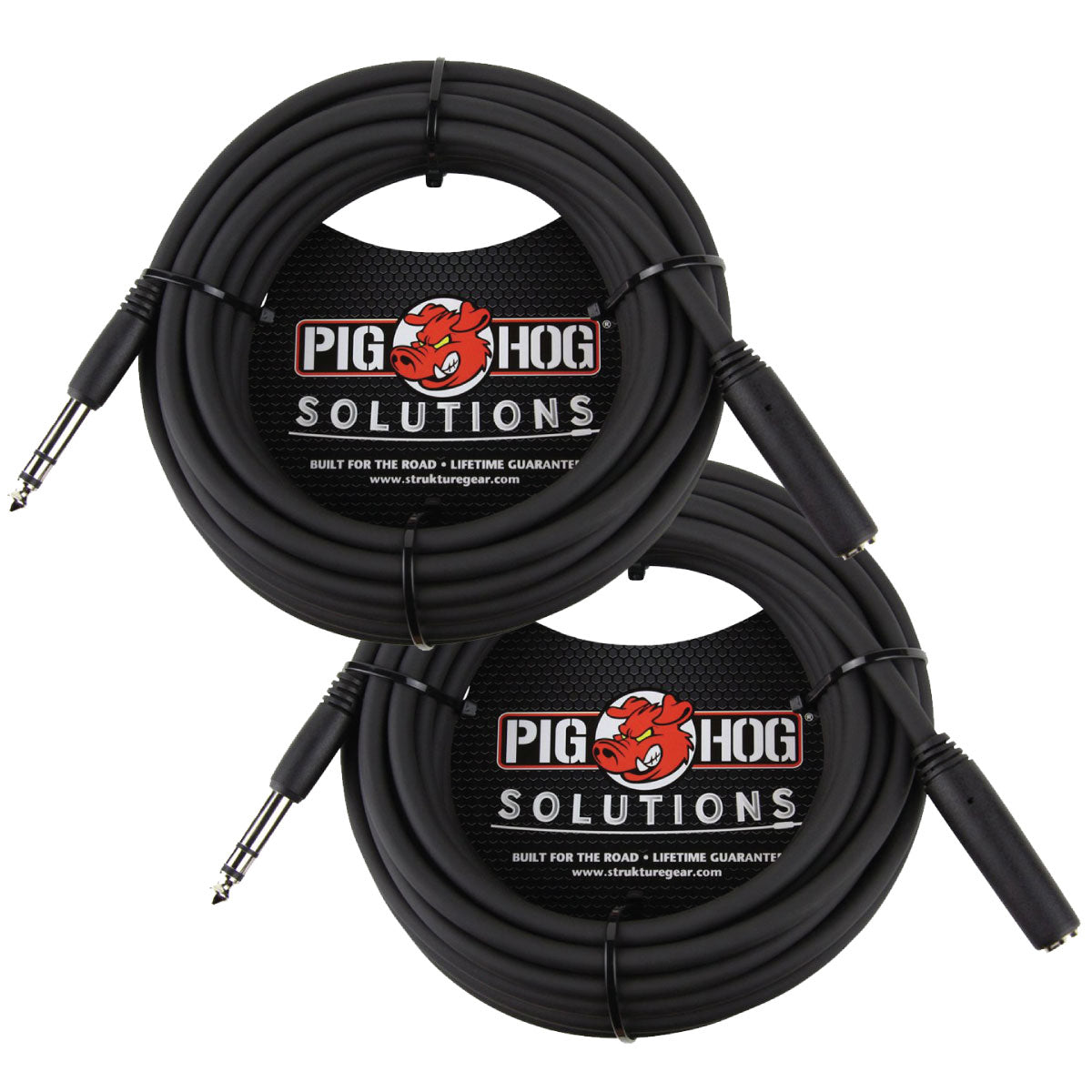 25ft Headphone Extension Cable 1/4' 2 Pack Pig Hog PHX14-25
