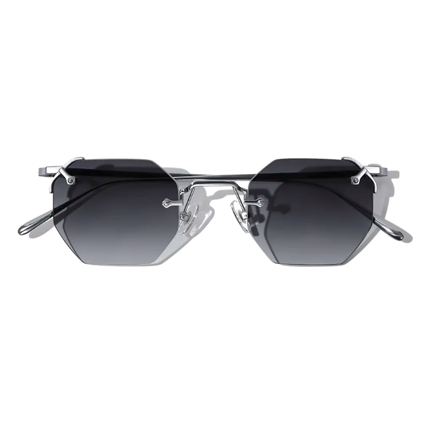 Mykono Metal Hexagon Rimless Sunglasses
