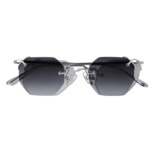 Mykono Metal Hexagon Rimless Sunglasses