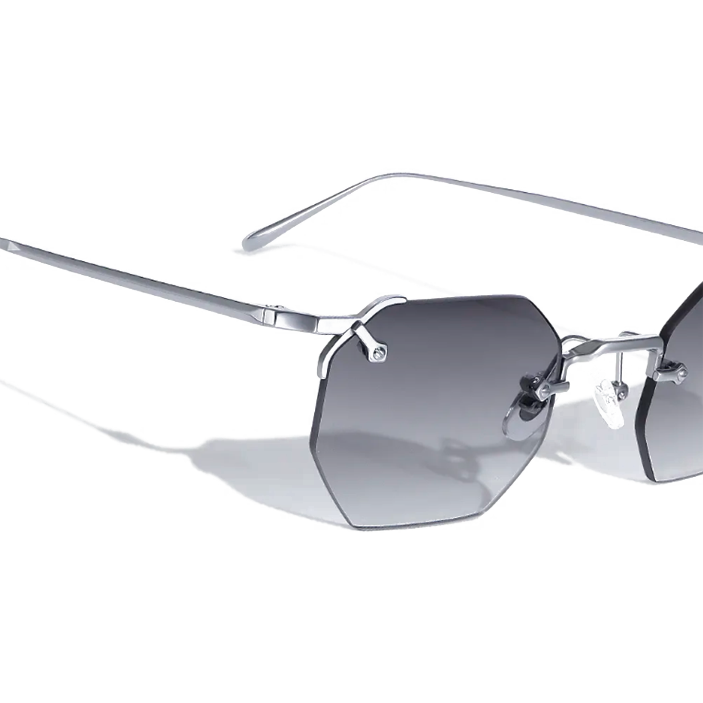 Mykono Metal Hexagon Rimless Sunglasses