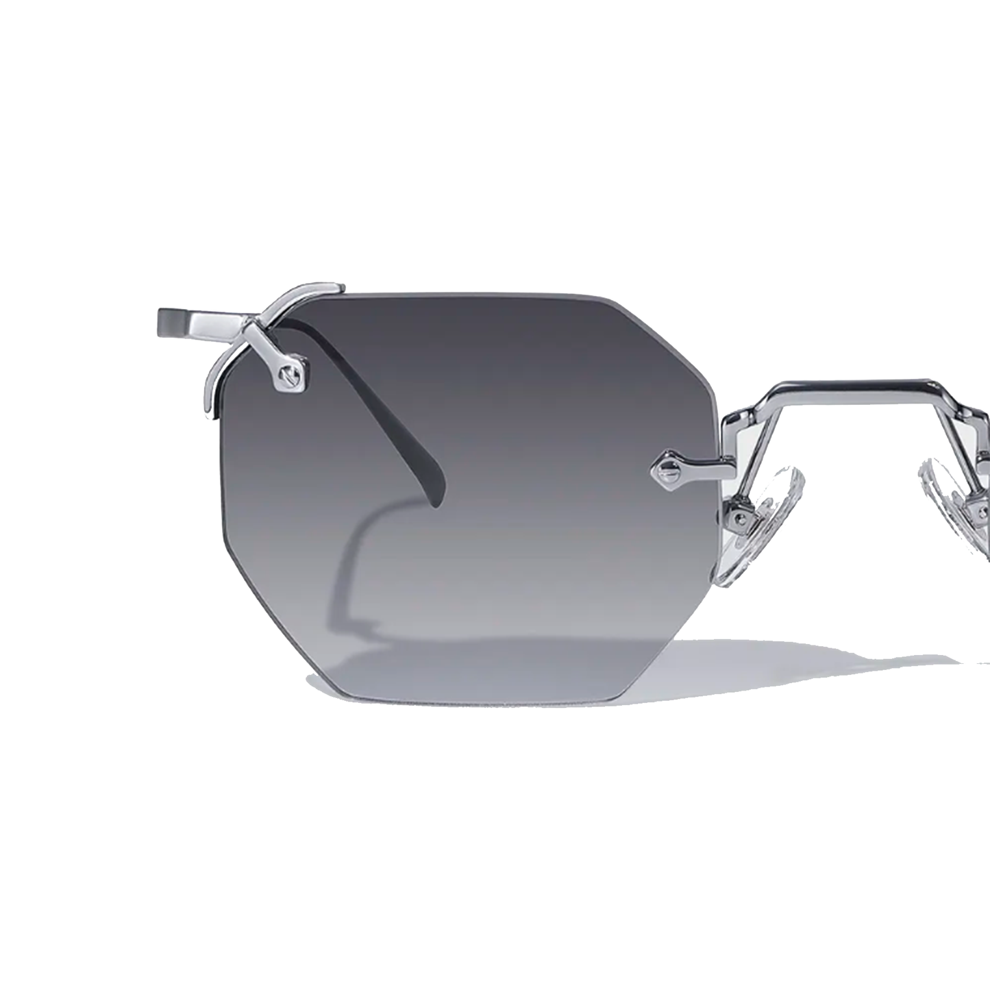 Mykono Metal Hexagon Rimless Sunglasses