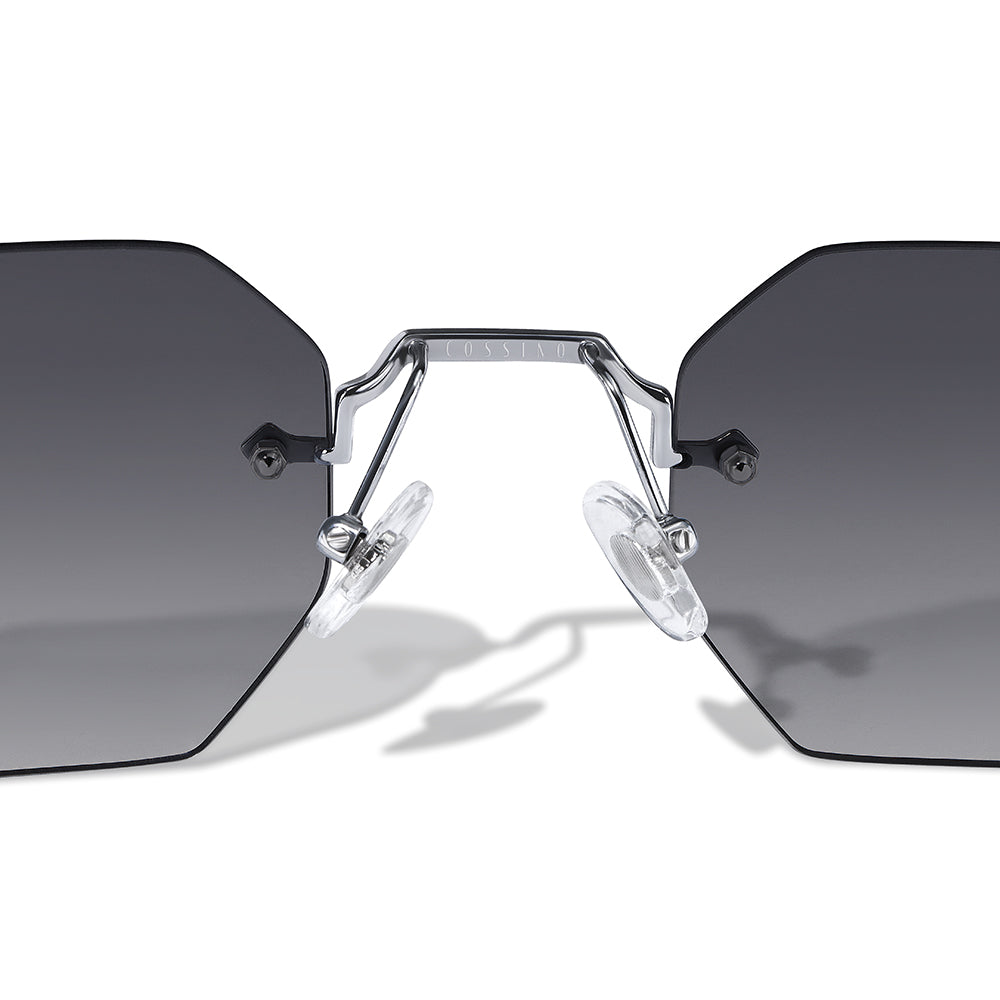Mykono Metal Hexagon Rimless Sunglasses