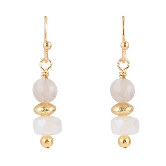 Natural Shine Agate Drop Earring