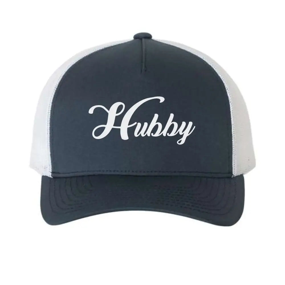 Embroidered Hubby Classic Mesh Trucker Hat for Wedding or Anniversary