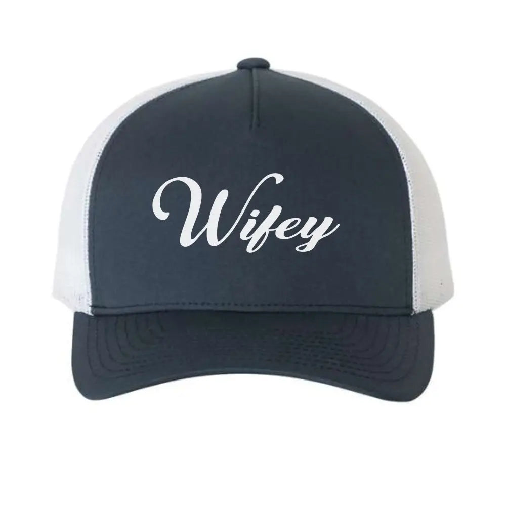 Embroidered Wifey Mesh Trucker Hat Classic Snapback Cap