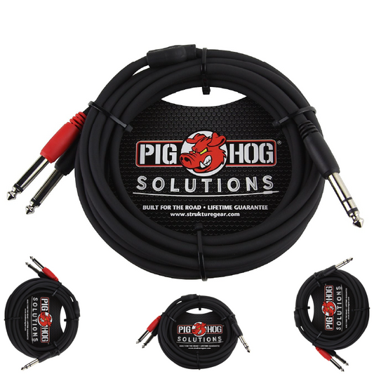 Pig Hog Solutions 10ft TRS(M) Dual Mono TS Male 1/4' Insert Cable PYIC10