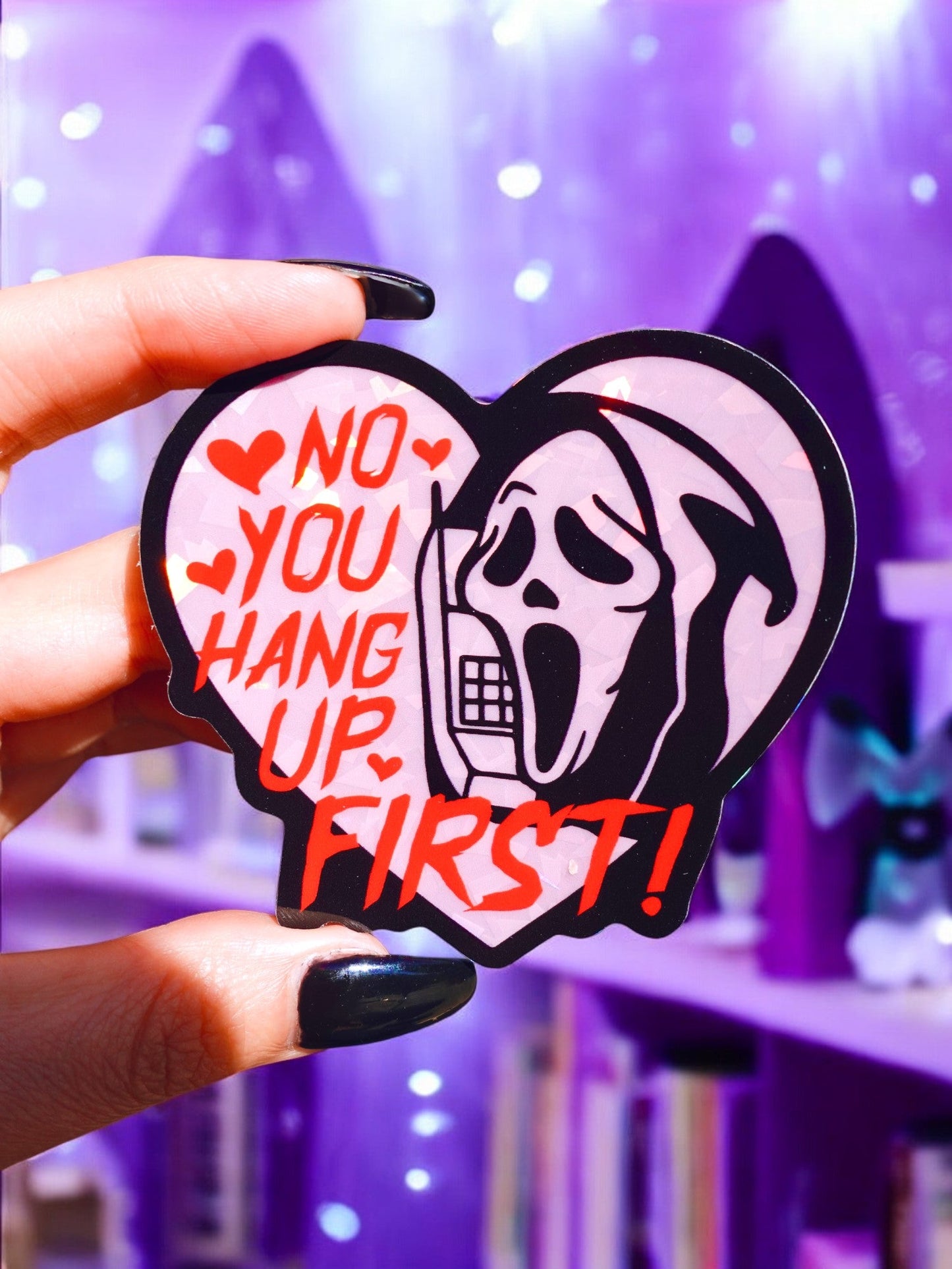 You Hang Up First Halloween Sticker