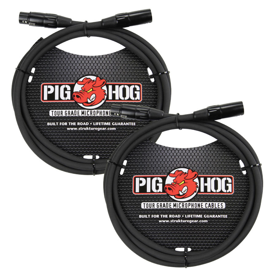 High Performance 8MM XLR Microphone Cable 6FT 2 Pack Pig Hog PHM6