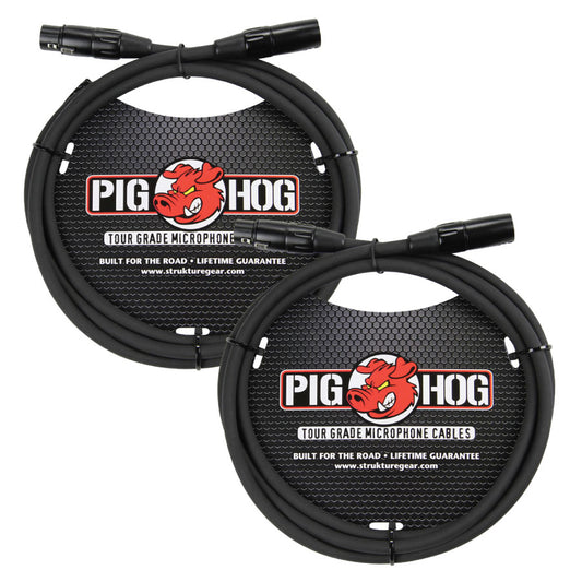 High Performance 8MM XLR Microphone Cable 6FT 2 Pack Pig Hog PHM6