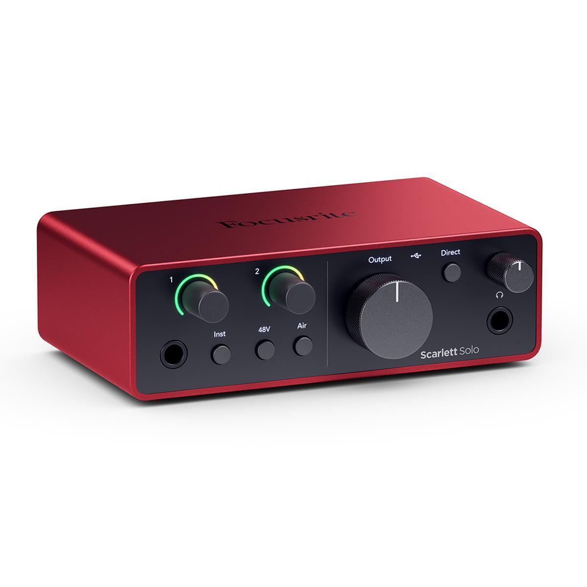 Focusrite Scarlett Solo Studio 4th Gen Ultra-Low Noise USB Interface with Mic, Headphones, Software Suite