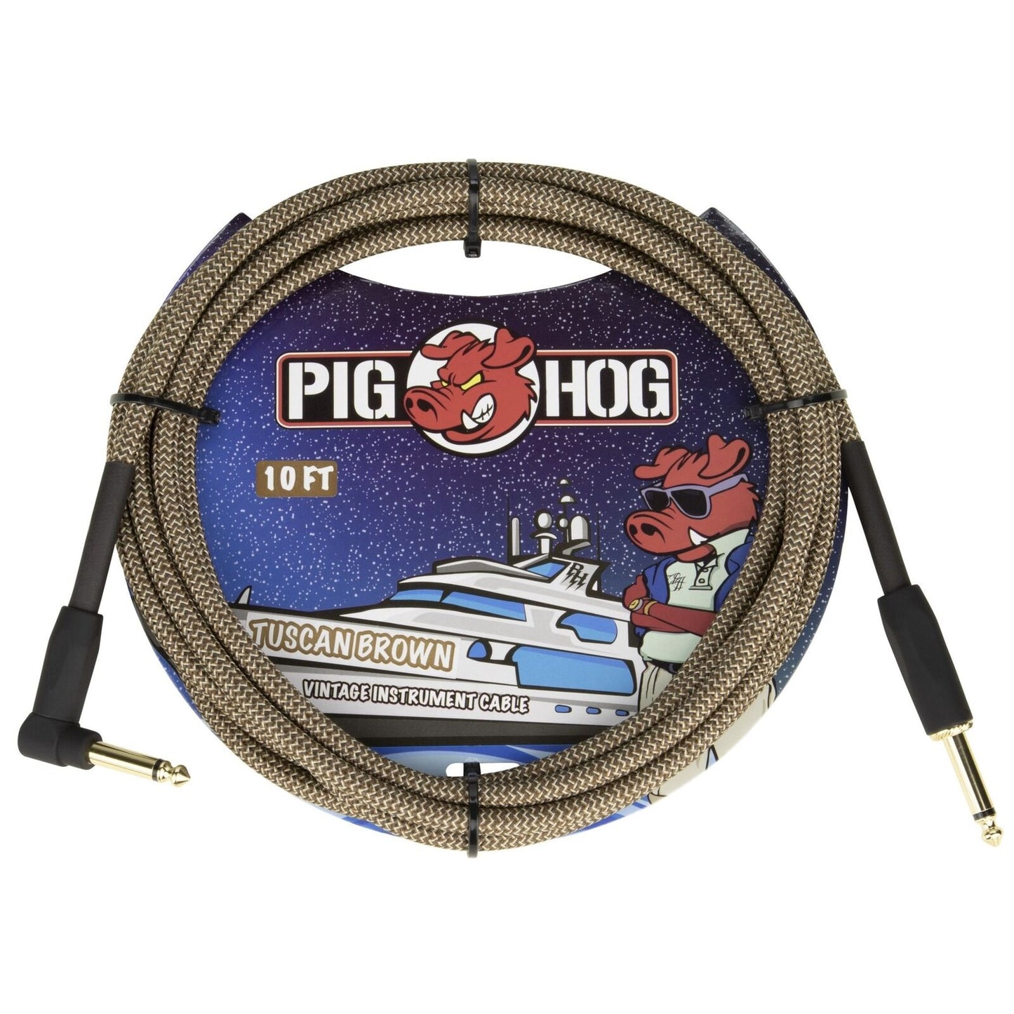 Instrument Cable 10ft Right Angle PCH10TBRR Tuscan Brown Pig Hog