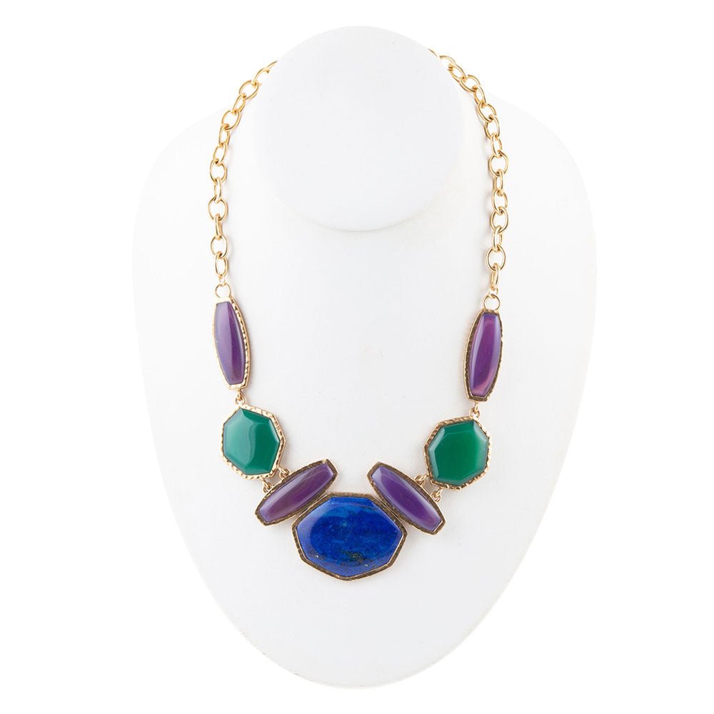 Odyssey Lapis Multi Stone Statement Necklace