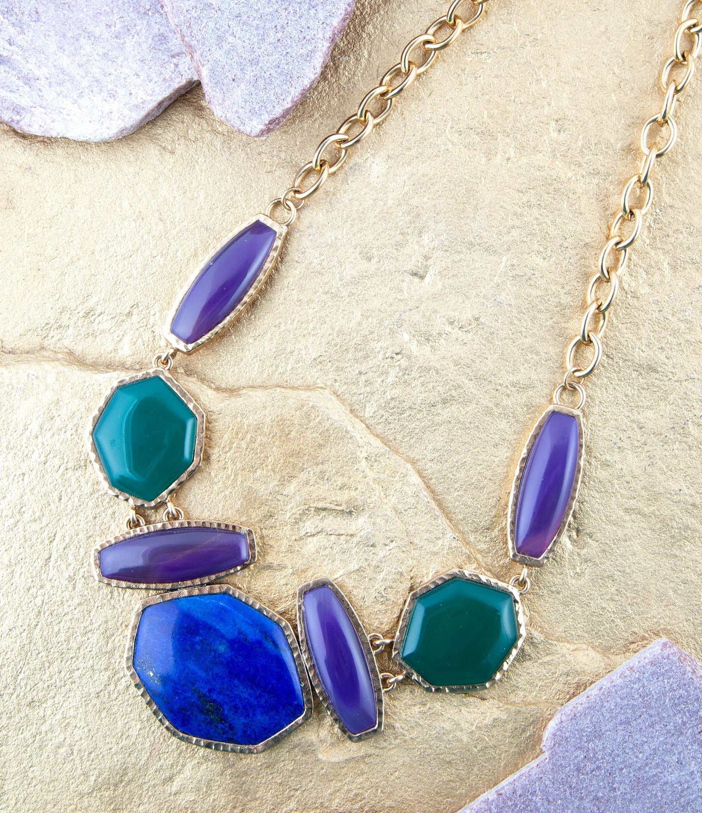 Odyssey Lapis Multi Stone Statement Necklace