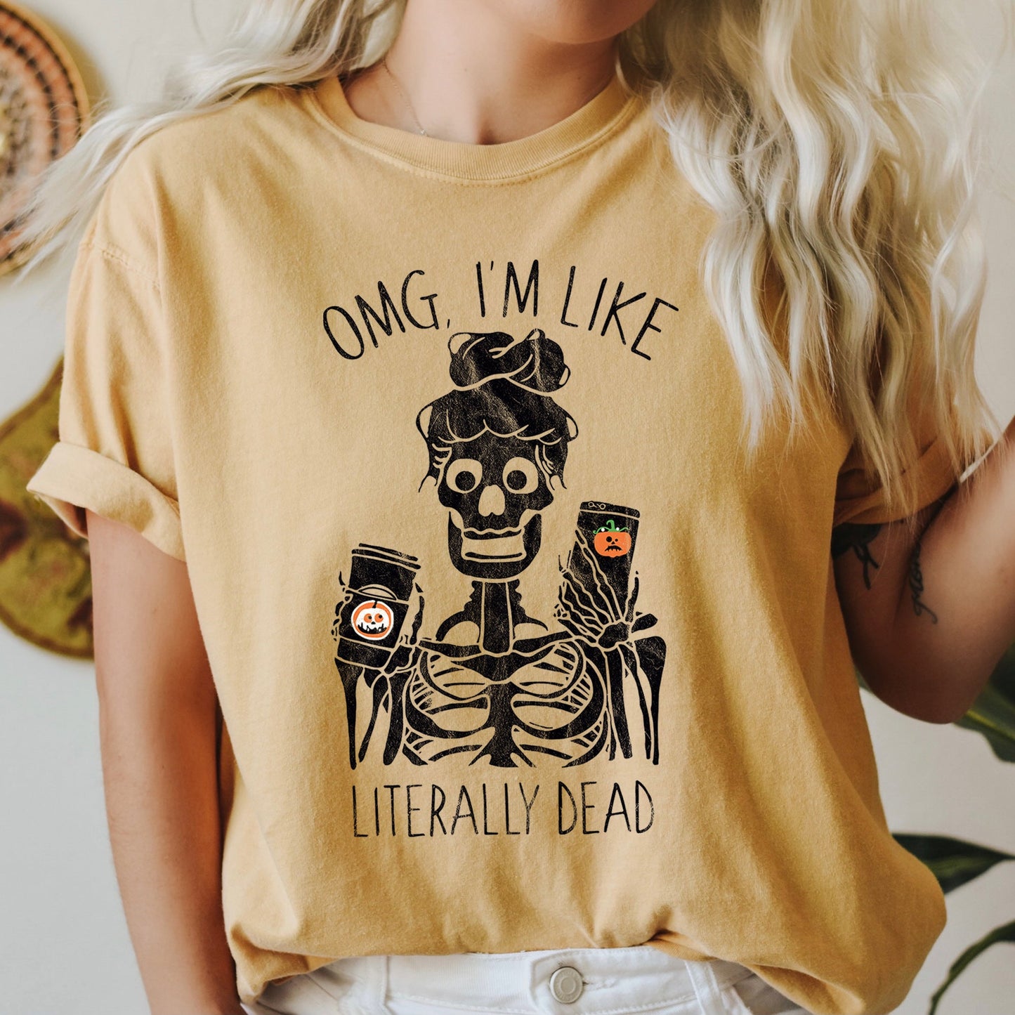 Omg I'm Like Literally Dead Retro Halloween Comfort Colors Tshirt