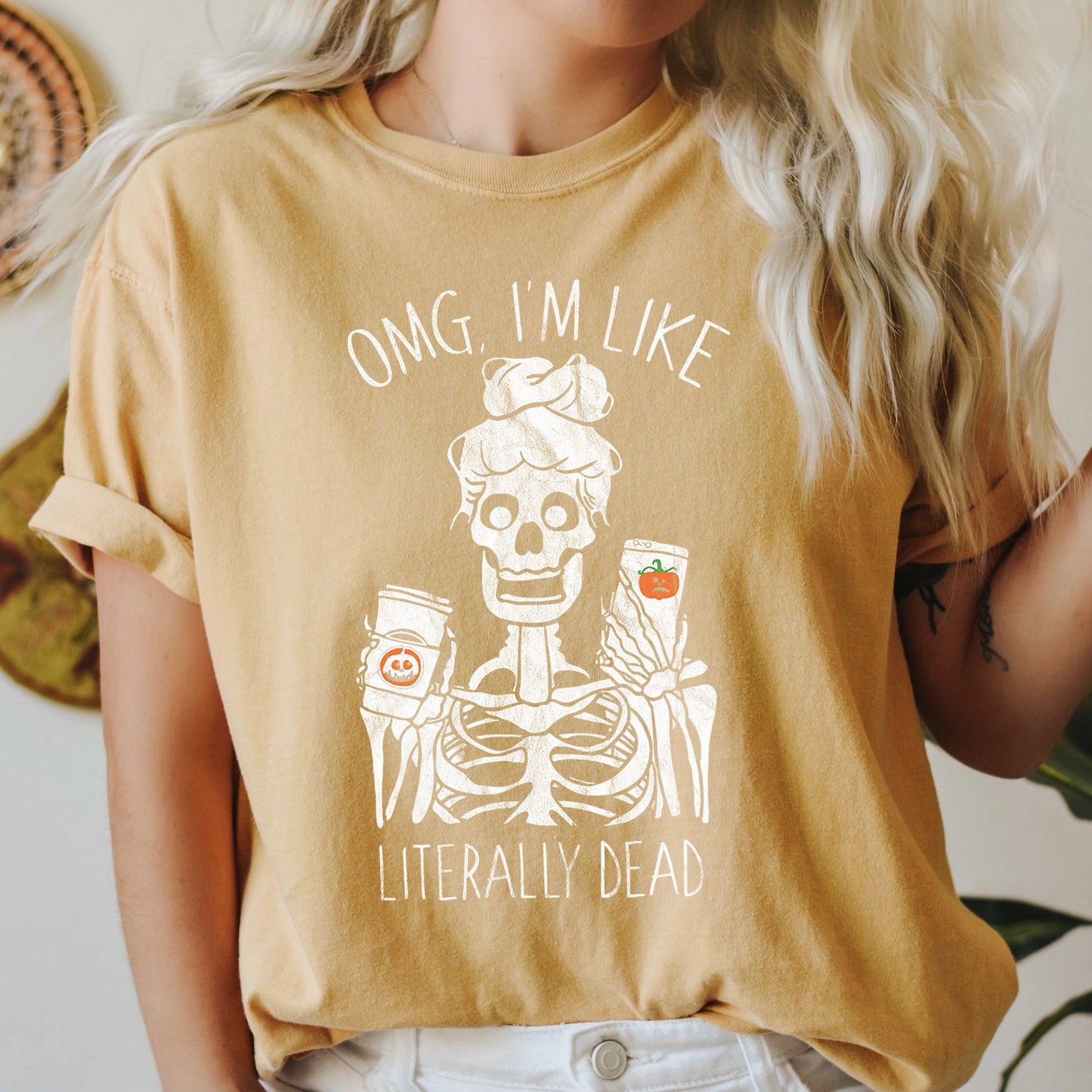 Omg I'm Like Literally Dead Retro Halloween Comfort Colors Tshirt