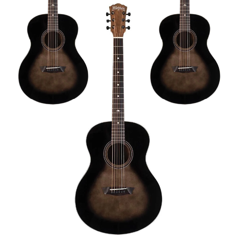 Washburn Charcoal Burst Studio Acoustic Guitar Bella Tono Novo S9