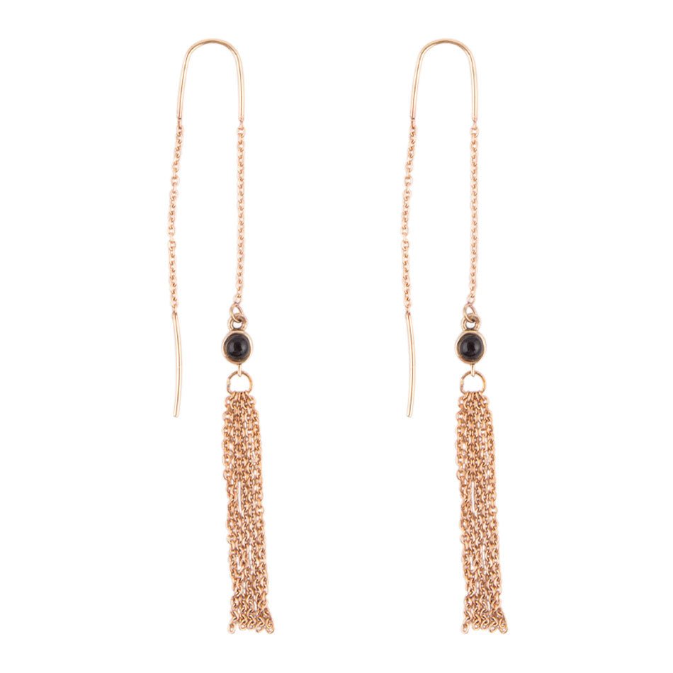 Onyx and Chain Threader Earrings