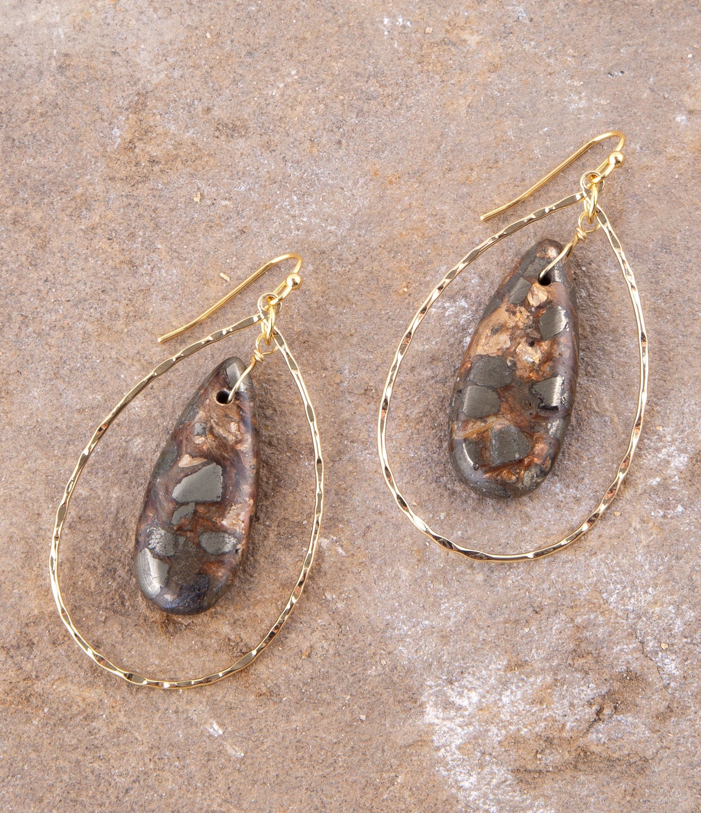Onyx Matrix Teardrop Statement Earring