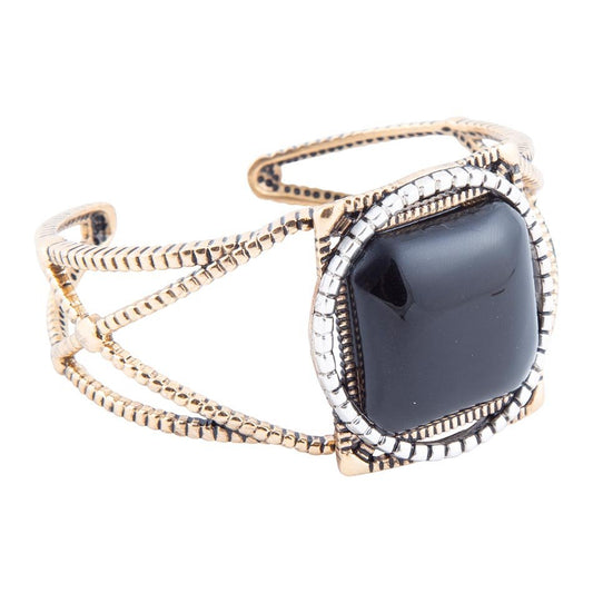 Onyx Mixed Metal Golden Cuff Bracelet