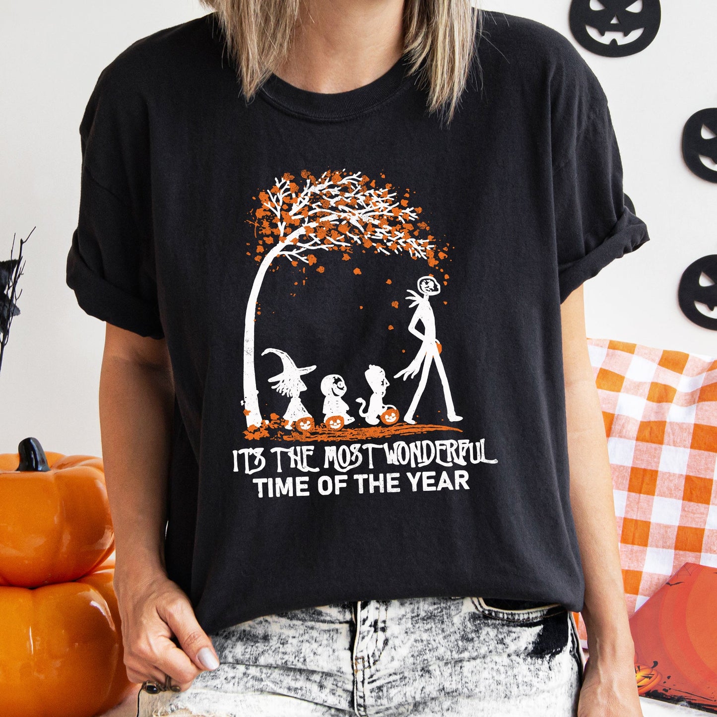 Orange Tree Retro Halloween Comfort Colors Tshirt