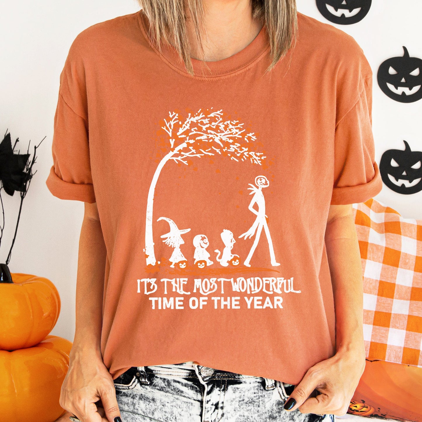Orange Tree Retro Halloween Comfort Colors Tshirt