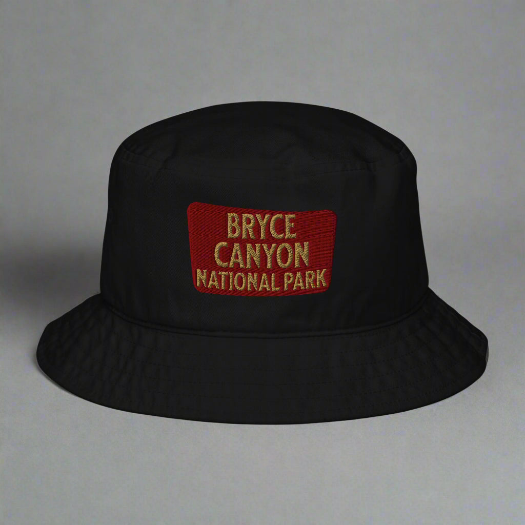Organic Cotton Embroidered Bucket Hat Bryce Canyon National Park Sign