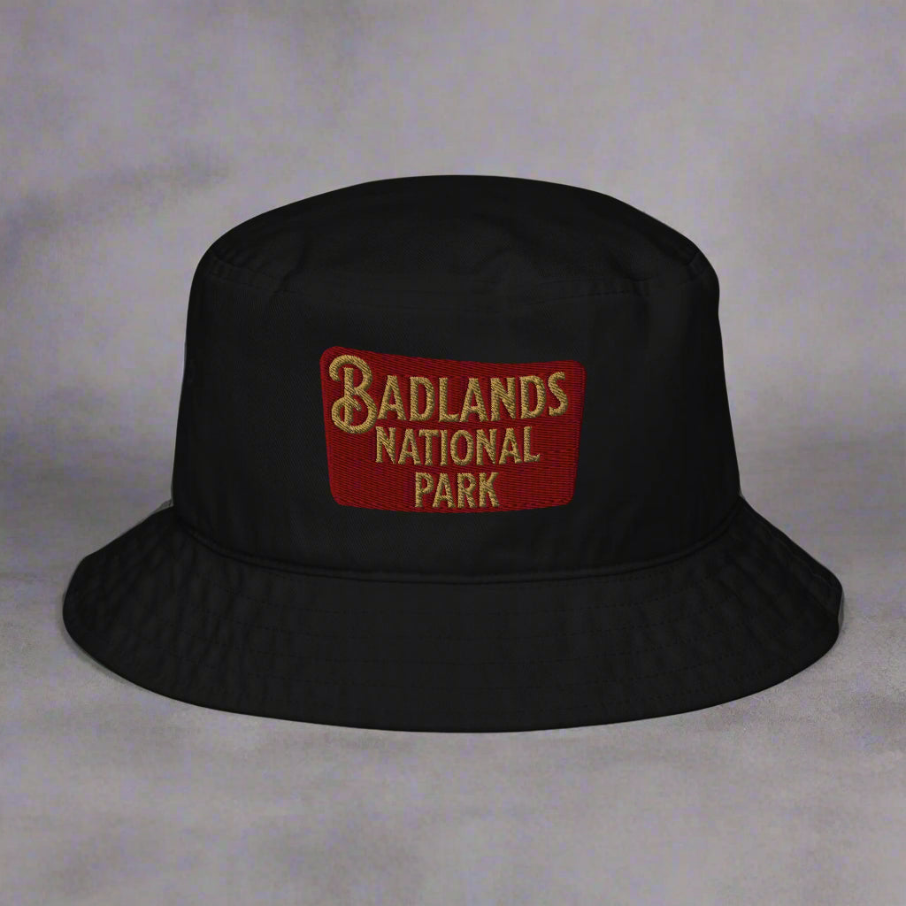 Badlands National Park Sign Embroidered Organic Bucket Hat