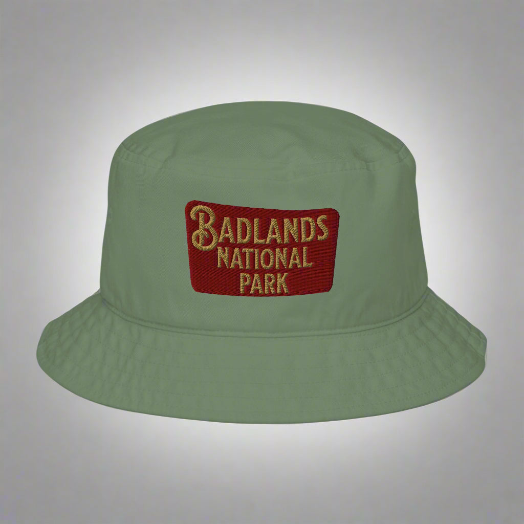 Badlands National Park Sign Embroidered Organic Bucket Hat