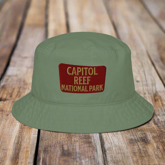 Capitol Reef National Park Sign Organic Cotton Bucket Hat