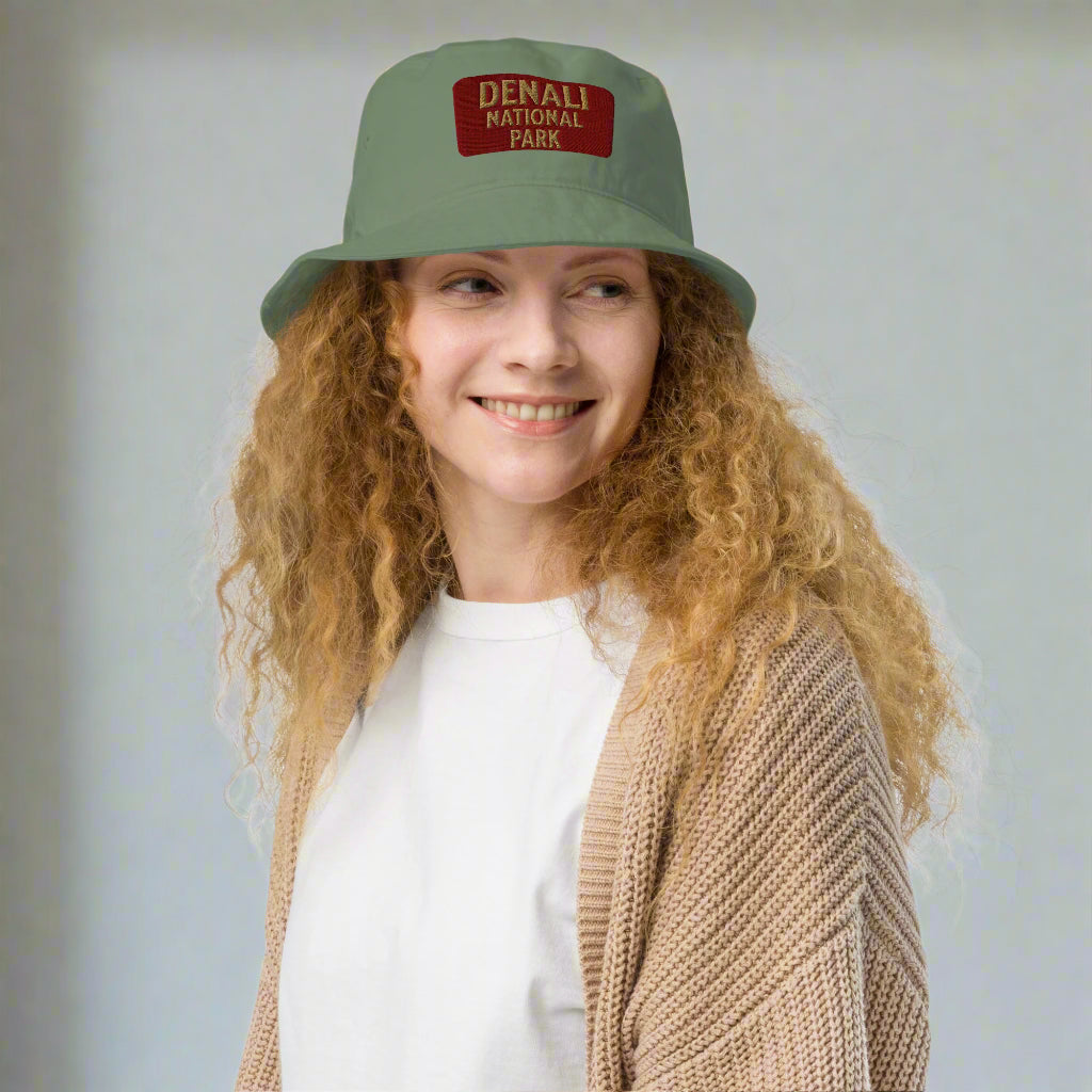 Denali National Park Sign Organic Cotton Bucket Hat