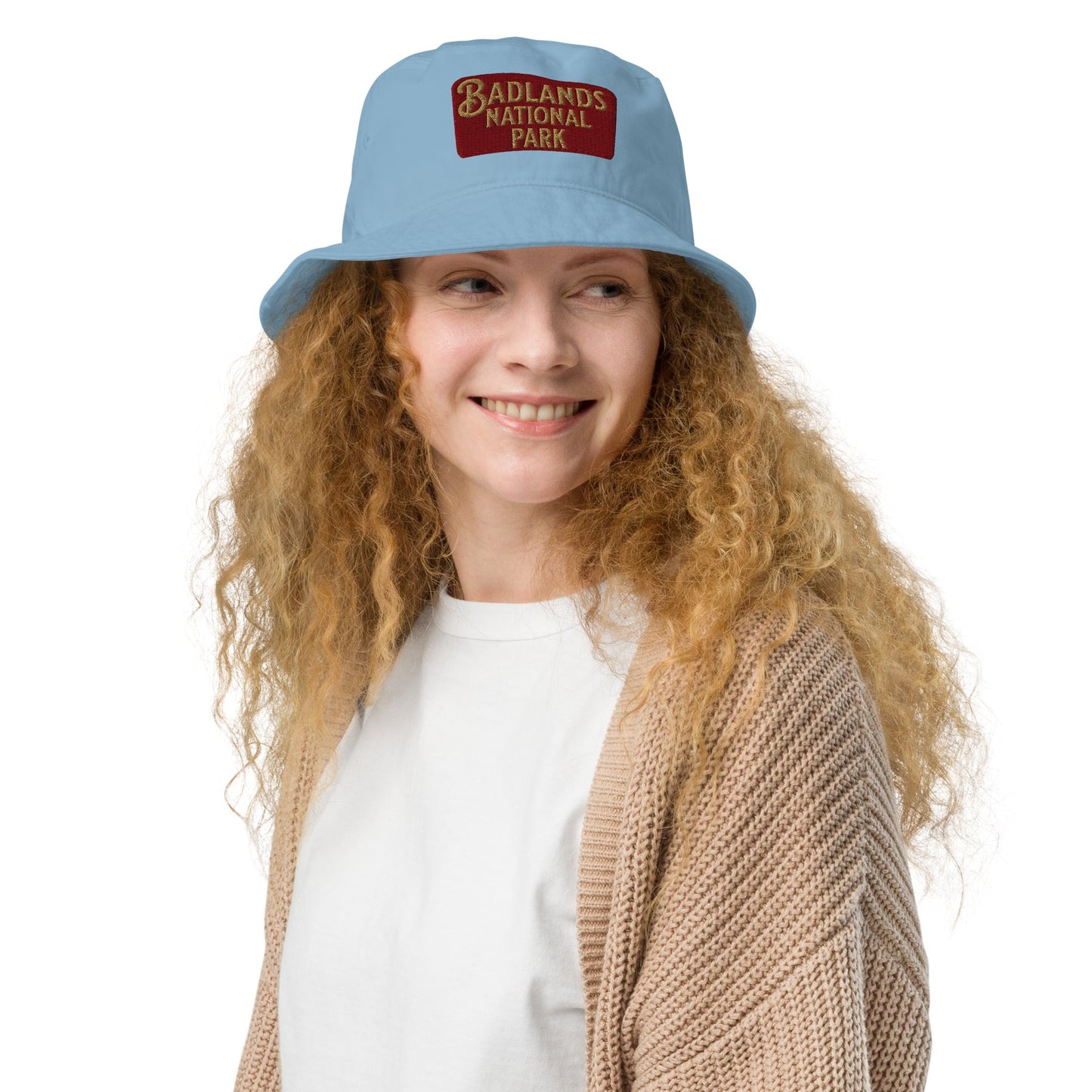Badlands National Park Sign Embroidered Organic Bucket Hat