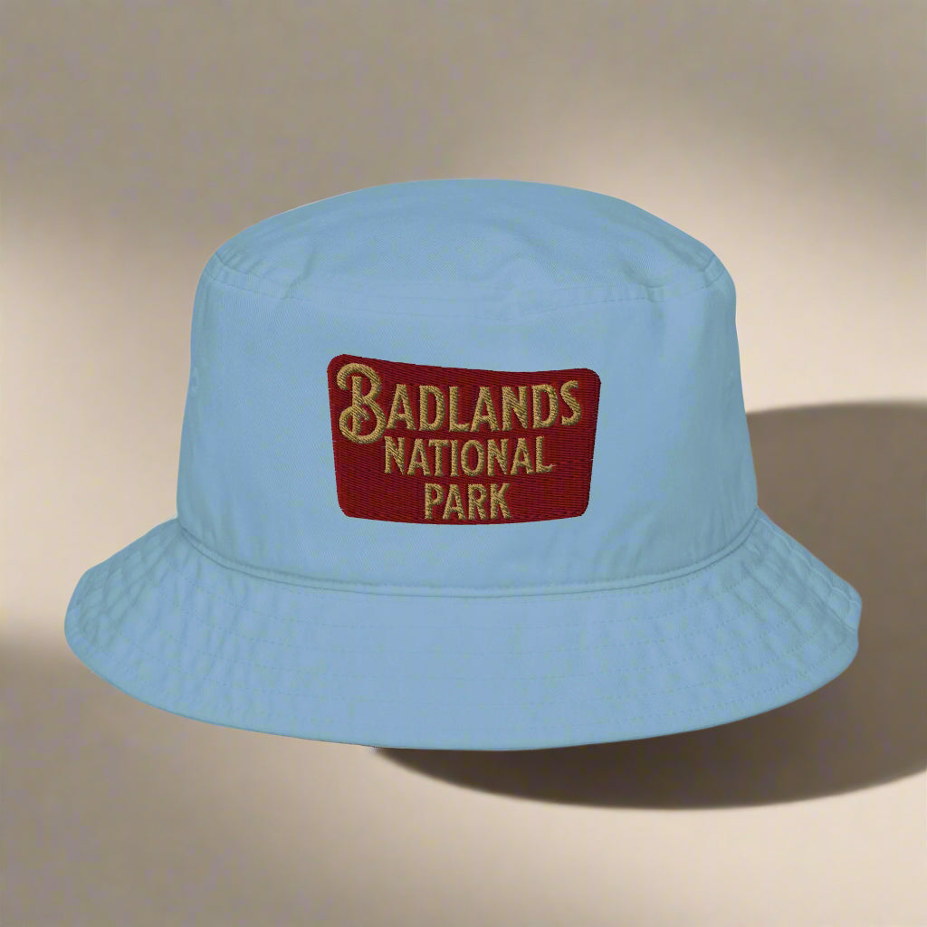Badlands National Park Sign Embroidered Organic Bucket Hat
