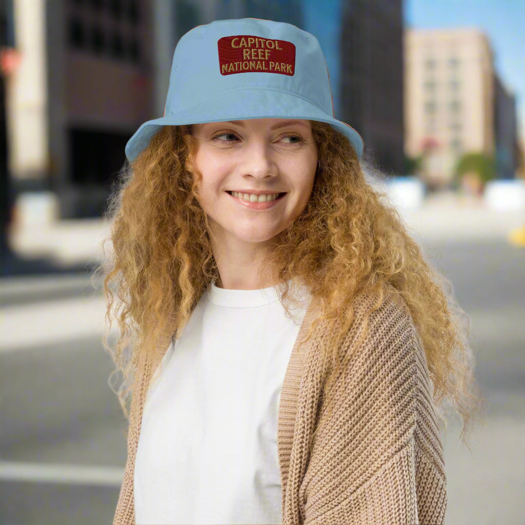 Capitol Reef National Park Sign Organic Cotton Bucket Hat