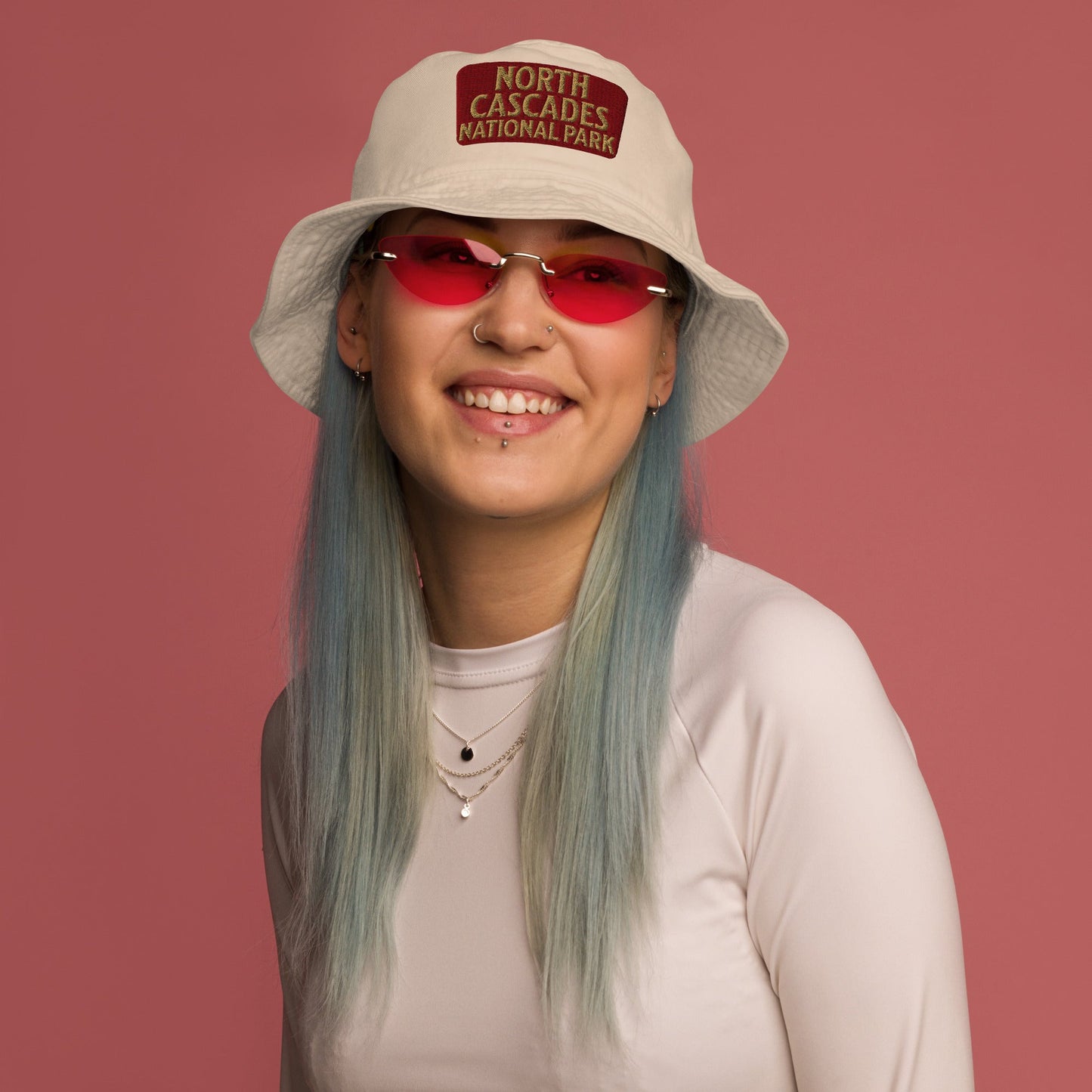 North Cascades National Park Organic Embroidered Bucket Hat