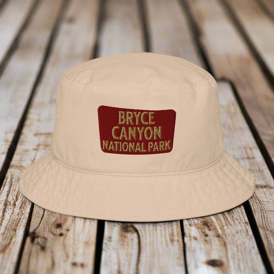 Organic Cotton Embroidered Bucket Hat Bryce Canyon National Park Sign
