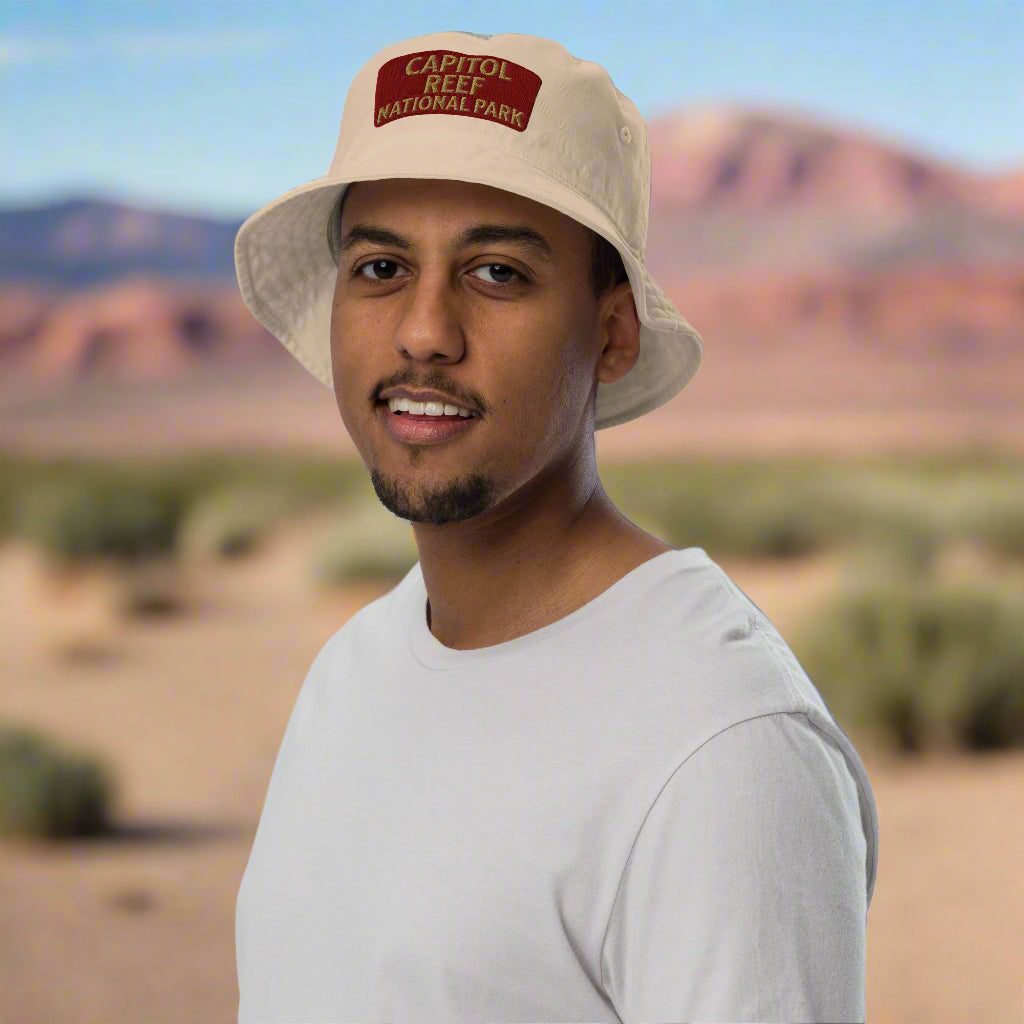Capitol Reef National Park Sign Organic Cotton Bucket Hat
