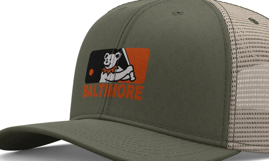 Baltimore Baseball Edition Dancing Bear Logo Trucker Cap The Ballpark Collection