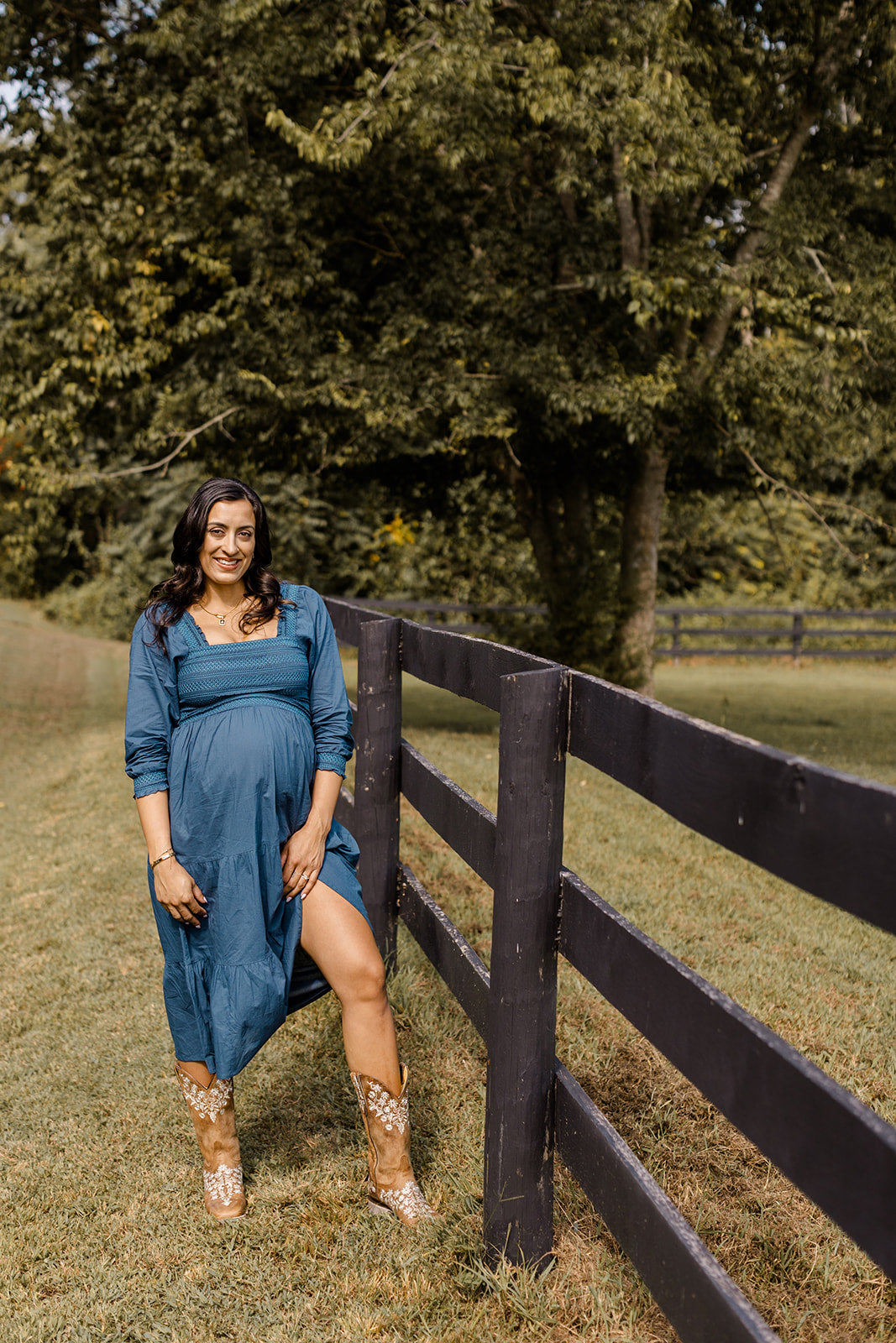 Teal Embroidered Smocked Midi Dress The Jenna Dress Carla Kiley Collection