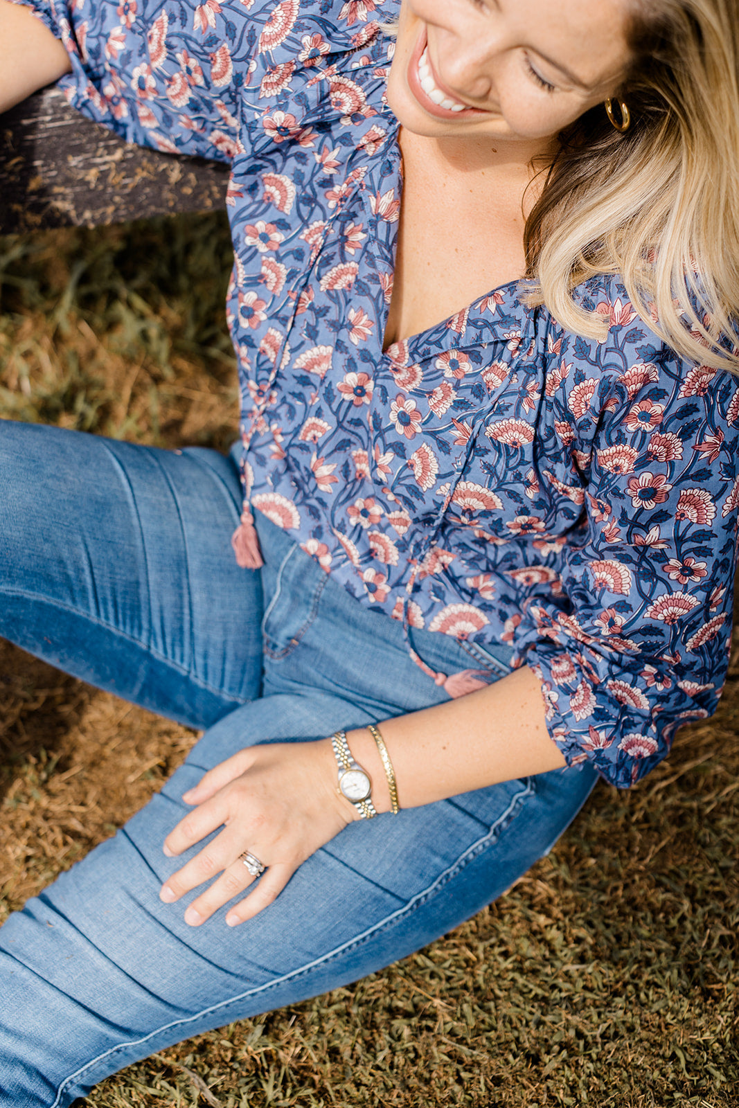 Jess Top Tassel Tie Full-Length Shirt Carla Kiley Collection