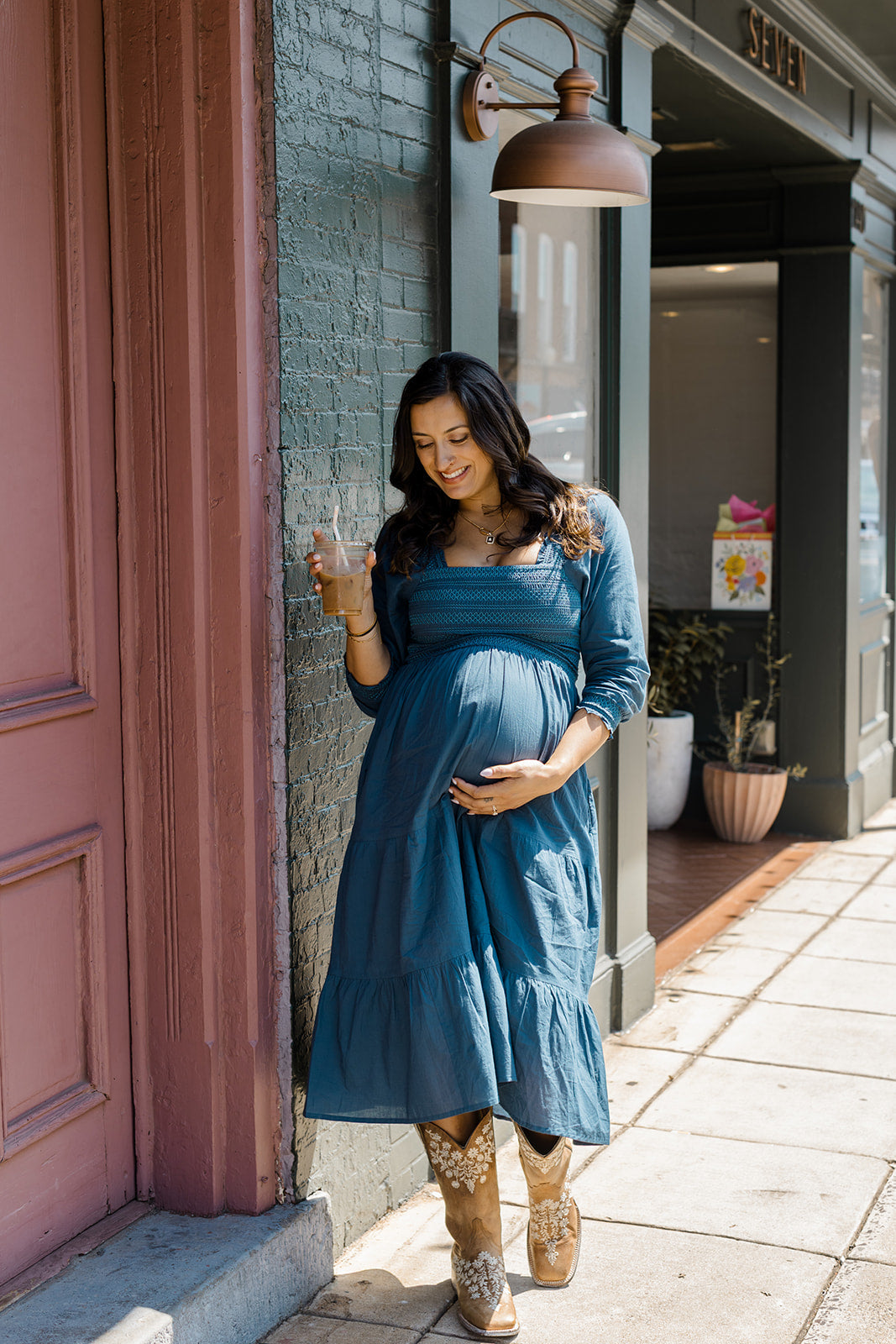 Teal Embroidered Smocked Midi Dress The Jenna Dress Carla Kiley Collection