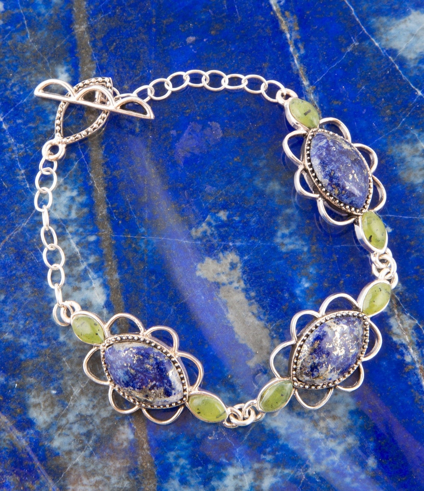 Oxford Lapis and Jade Bracelet