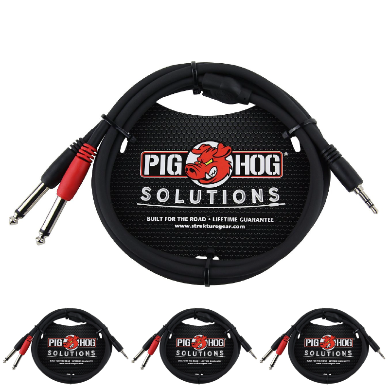 Stereo Breakout 3ft 3.5mm To Dual 1/4' Cable Pig Hog PB-S3403