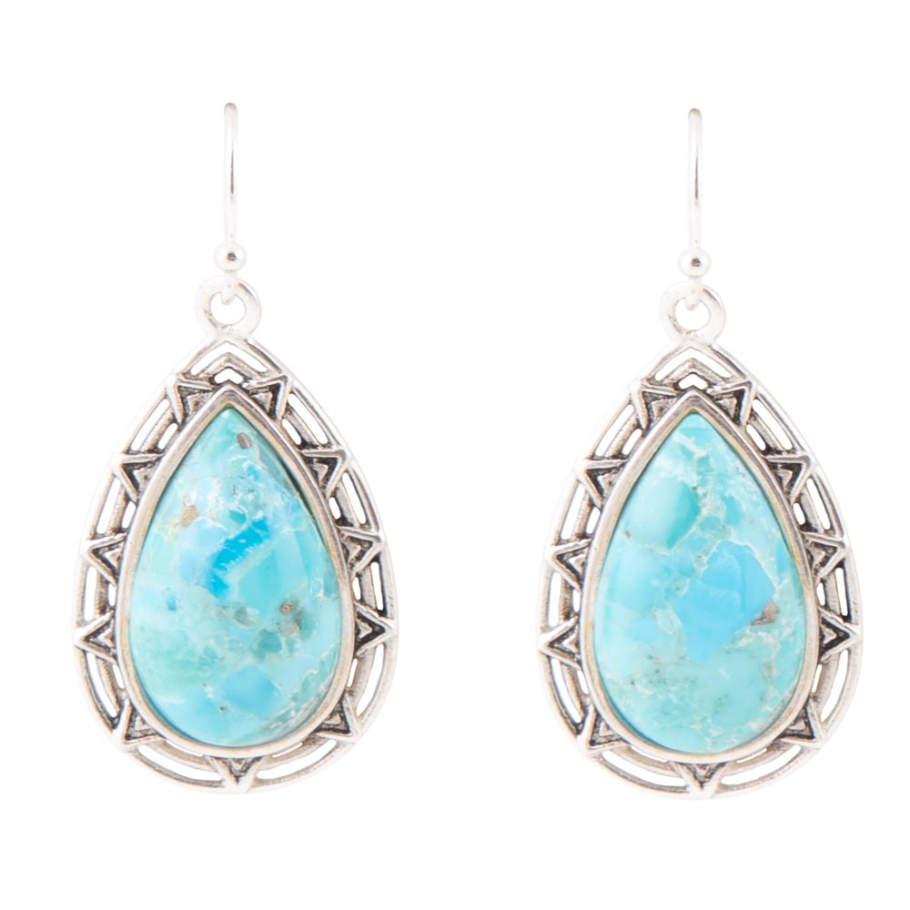 Perfect Blue Turquoise Sterling Silver Drop Earrings