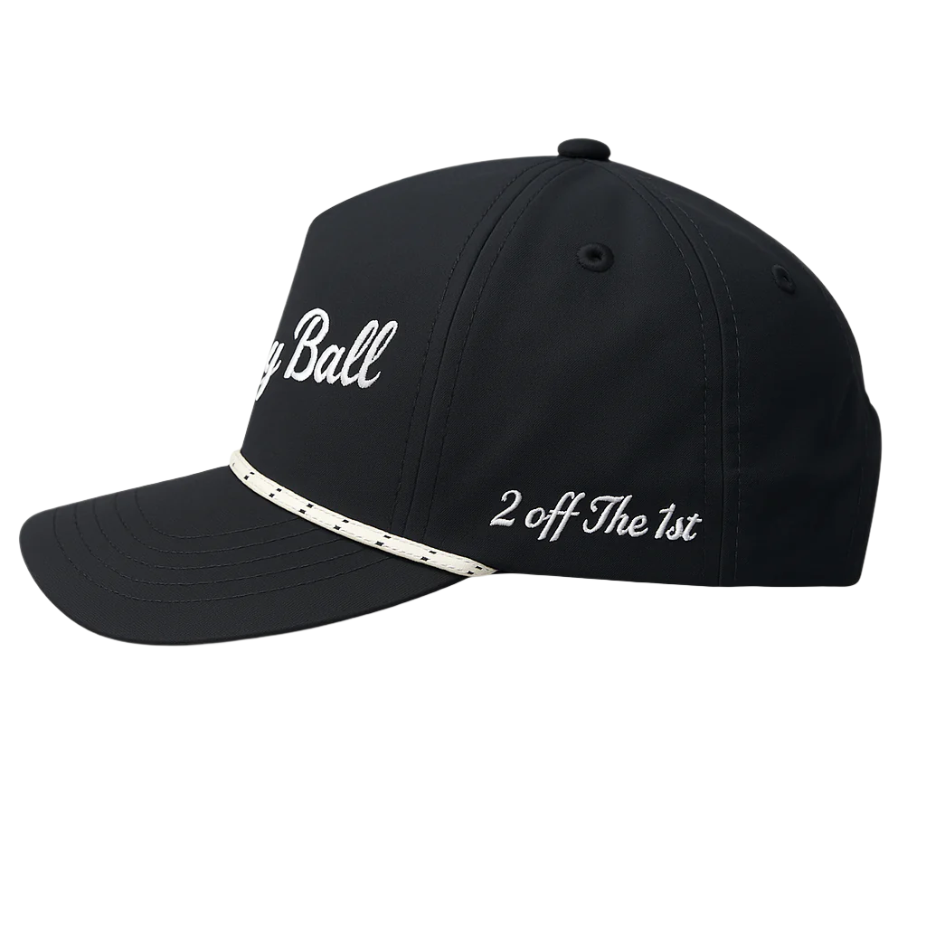 Breakfast Ball Black Performance Snapback Golf Hat