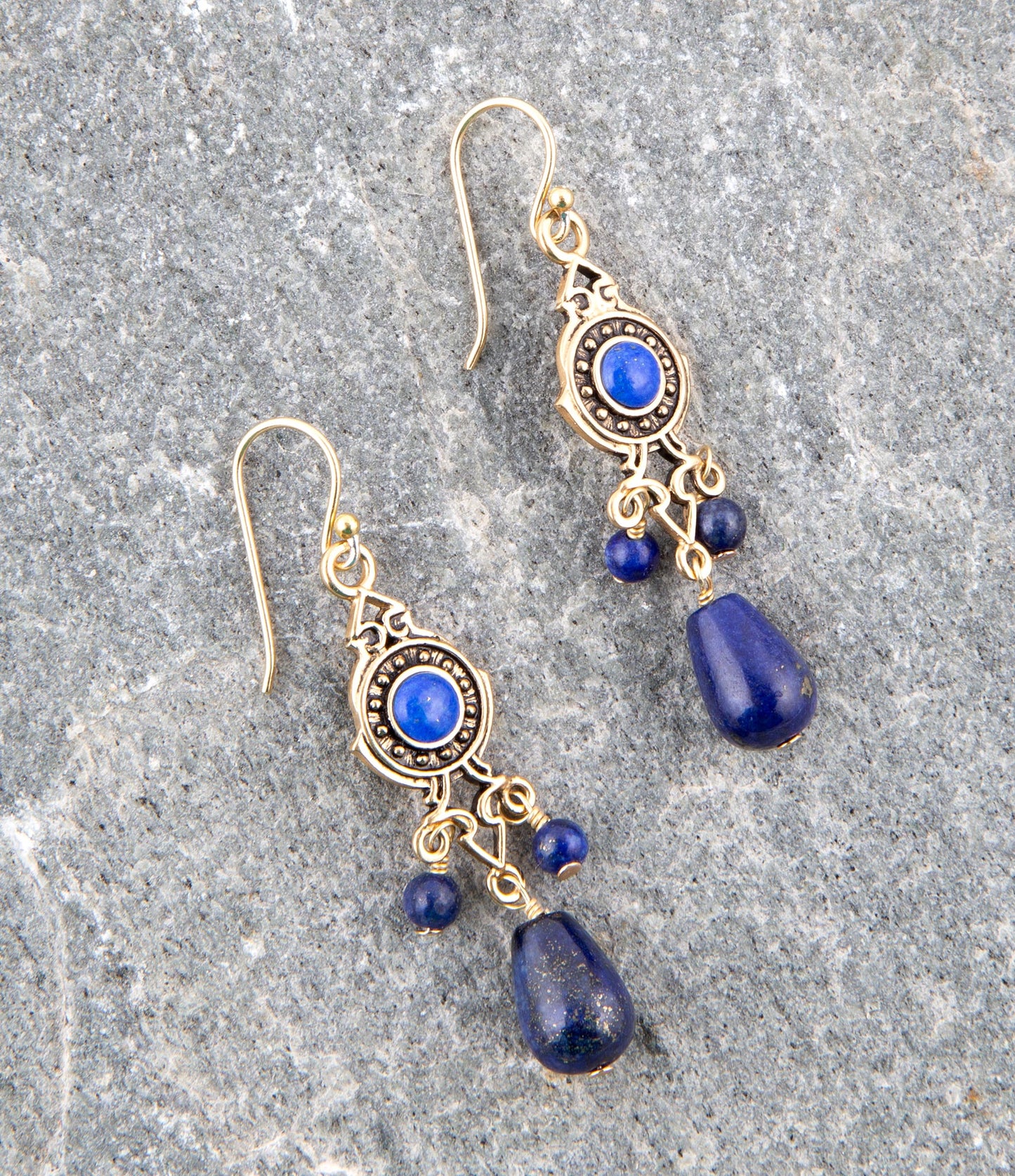 Phantom Lapis and Bronze Earrings