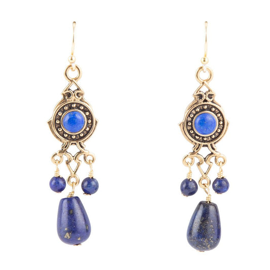 Phantom Lapis and Bronze Earrings