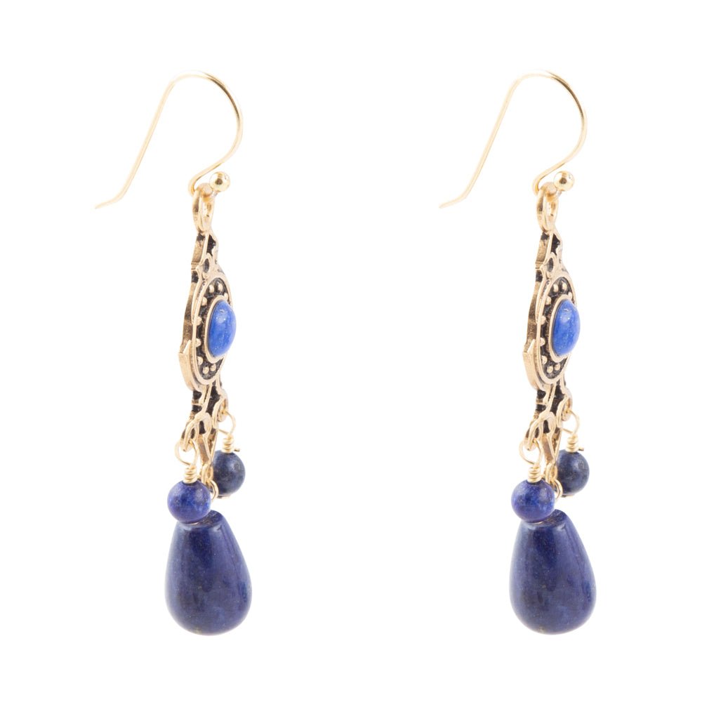 Phantom Lapis and Bronze Earrings