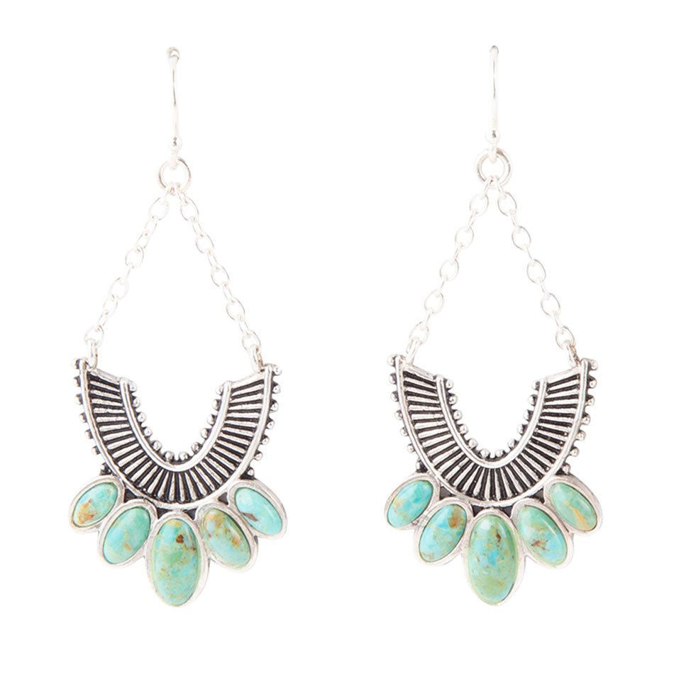 Phantom Turquoise and Sterling Silver Chandelier Earrings